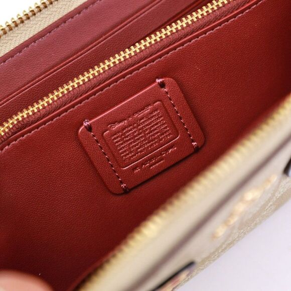 NWT Coach Disney Patches Zip Wallet Signature Light Khaki - Picture 9 of 10